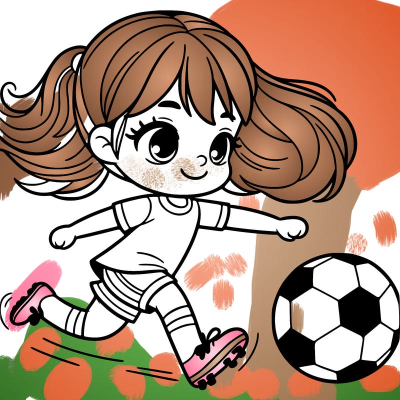 girl playing soccer