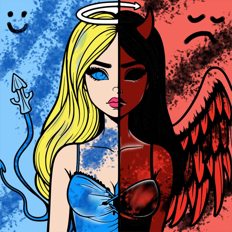 devil vs angel realistic girl