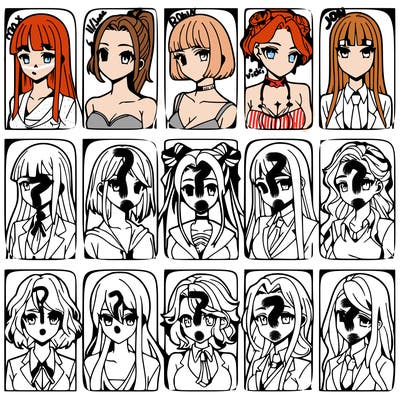 girls that look diffrent anime