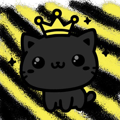 kawaii cat with crown