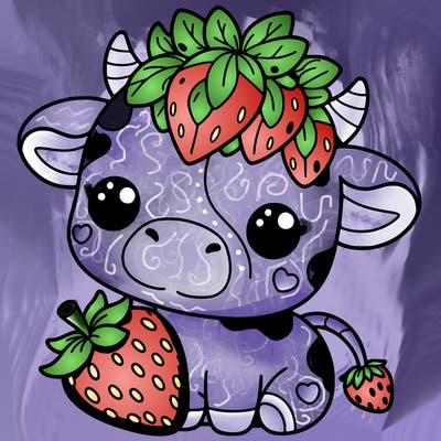 cute strawberry cow