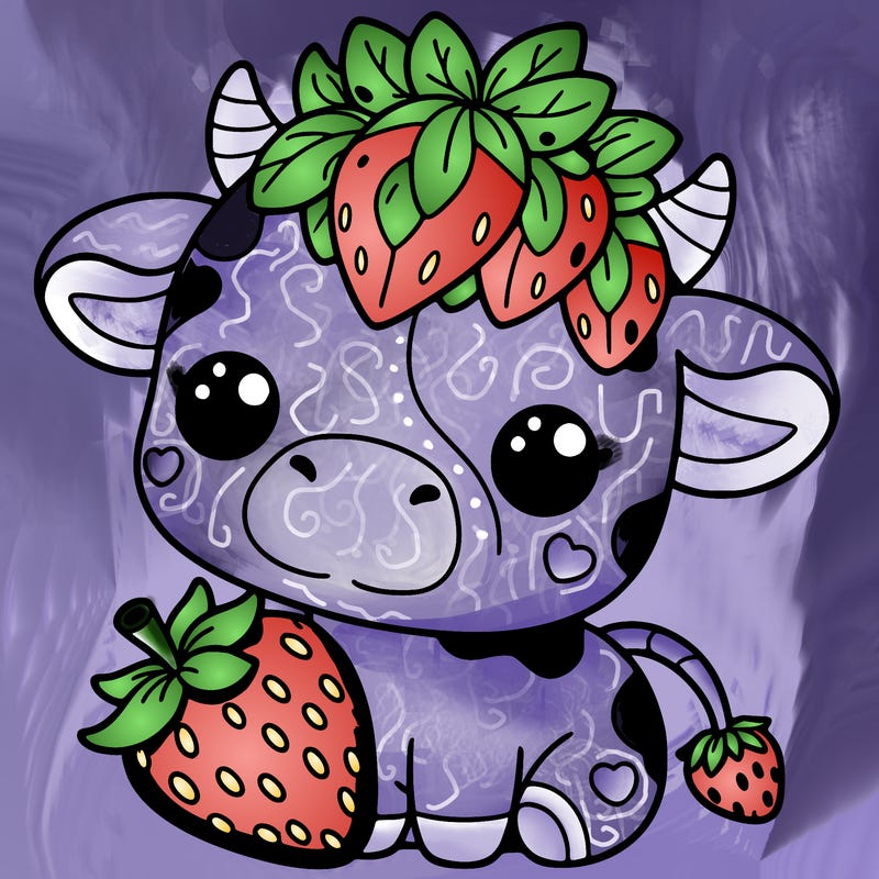 cute strawberry cow