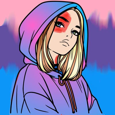 a realistic girl in a hoodie