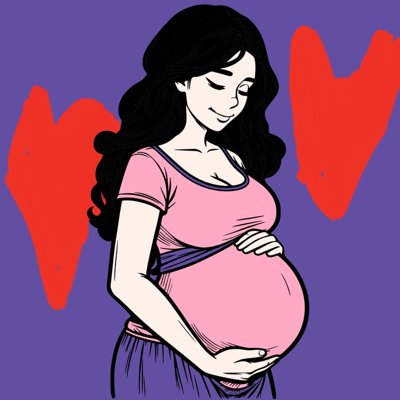 woman heavily pregnant realistic