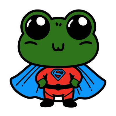 frog cute  superhero