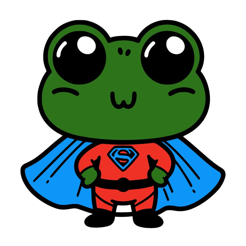 frog cute  superhero
