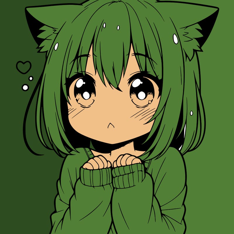 shy anime catgirl
