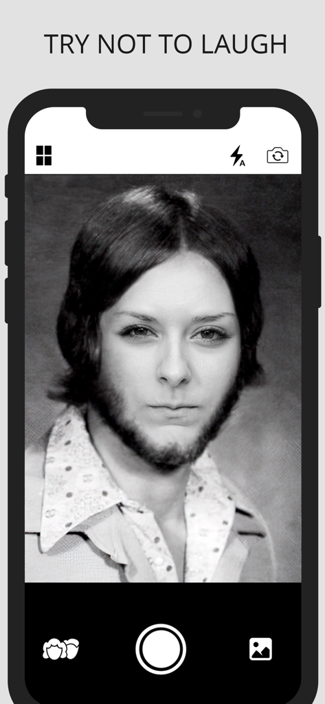 Edición divertida de intercambio de caras retro en la app Oldbooth