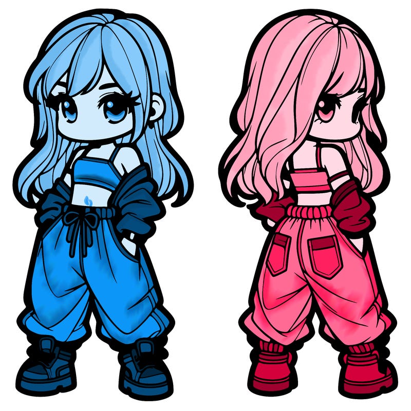 girl in crop top and baggy pants