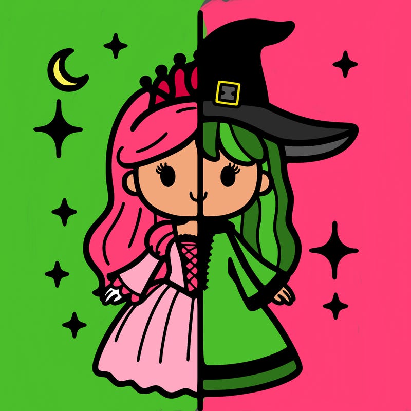 split princess and witch