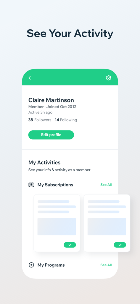 Sens Culture Magazine - A user profile page in the Sens Culture Magazine app showing account activity and member subscriptions