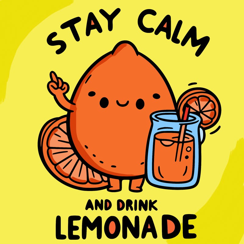 stay calm and drink lemonade
