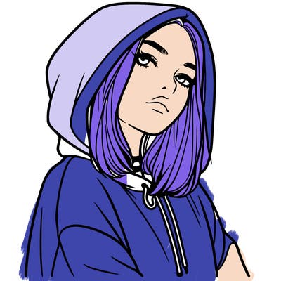 a realistic girl in a hoodie