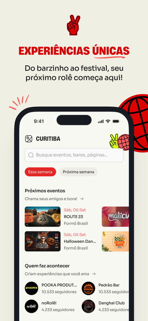 Cheers App - Interfaz de Cheers App mostrando eventos de vida nocturna curados y experiencias únicas para la nueva generación.
