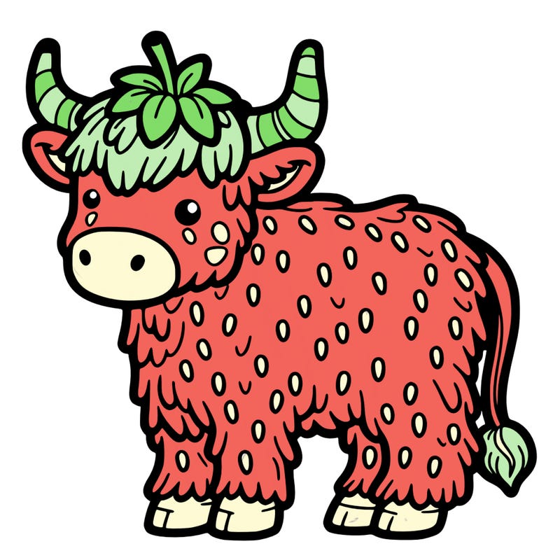 strawberry highland cow