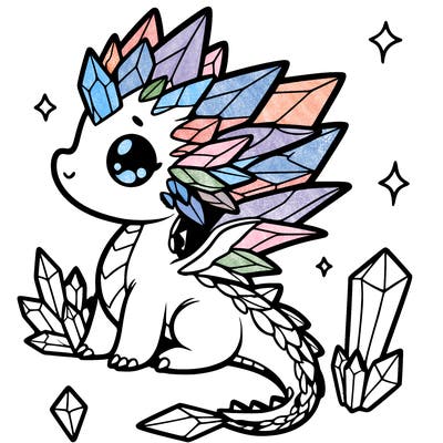 little cute crystal dragon