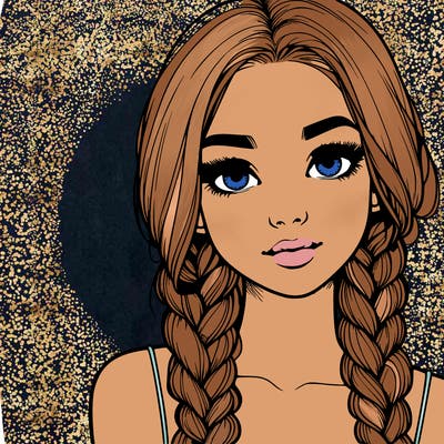 realistic girl with braids