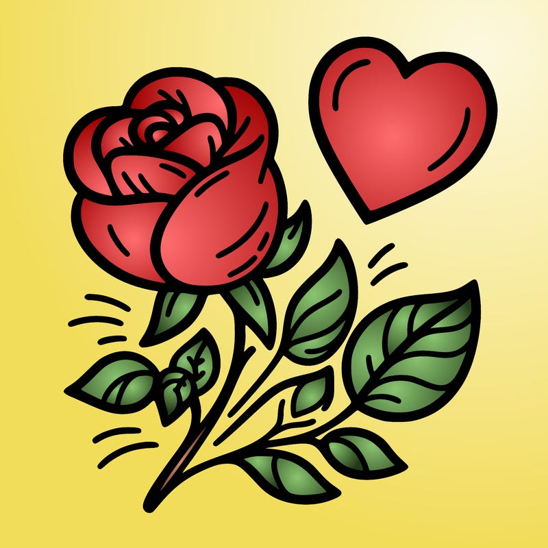 rose and heart