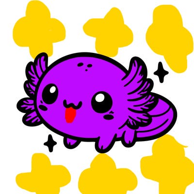 cute easy baby axolotl