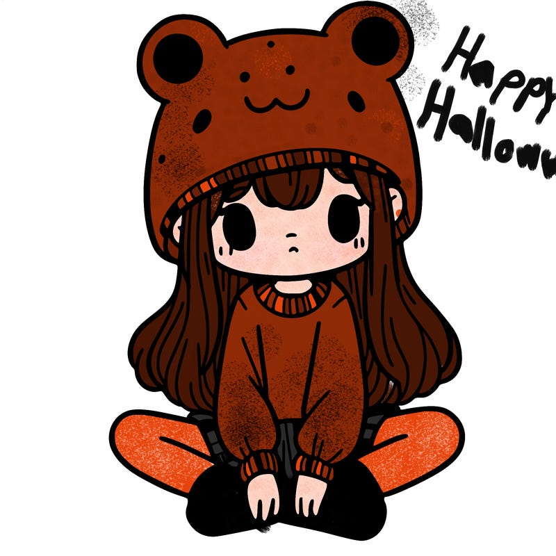 a girl wearing a frog hat and some frog socks