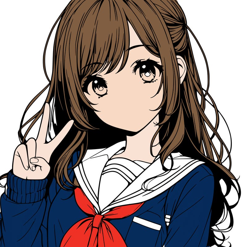 realistic anime school girl