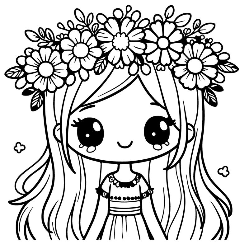 girl with flowers crown
