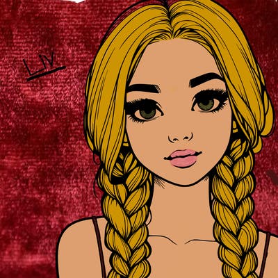 realistic girl with braids