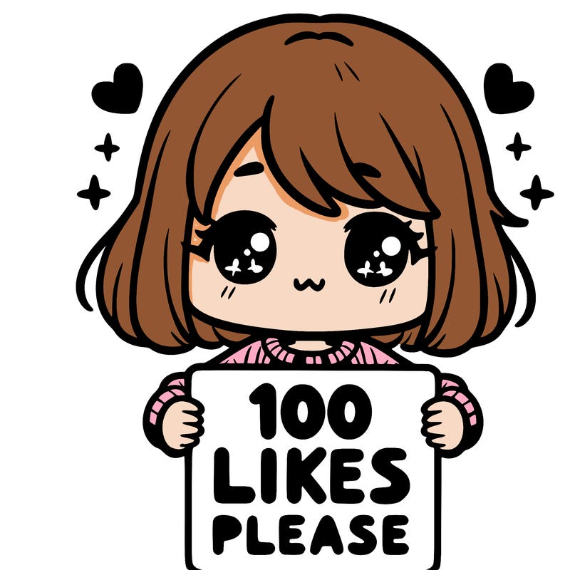 cute girl holding a sign saying 100 likes please