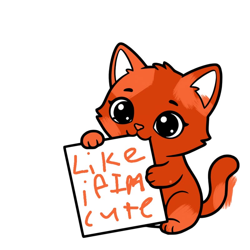 a small cat with a blank sheet of paper in its hand. the cat is sooooooo cute!