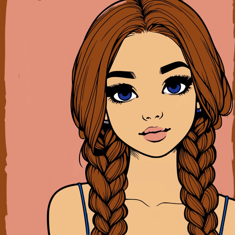realistic girl with braids