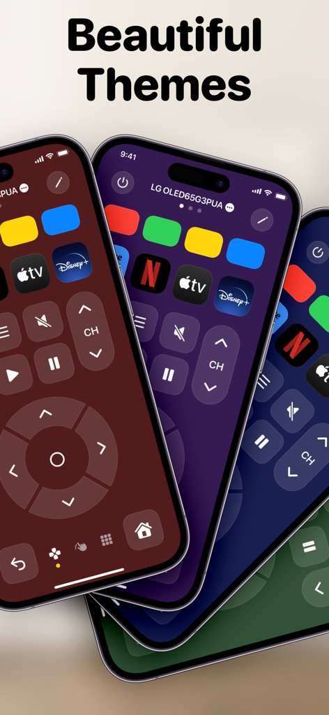 TV Remote +ㅤ - Una variedad de temas personalizables coloridos y estéticos para la interfaz de la aplicación TV Remote plus en iPhone