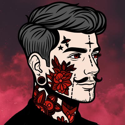 man with face tattoos