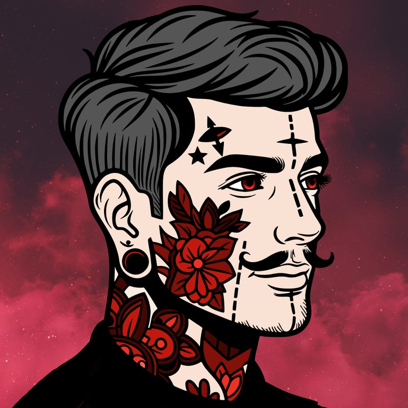 man with face tattoos