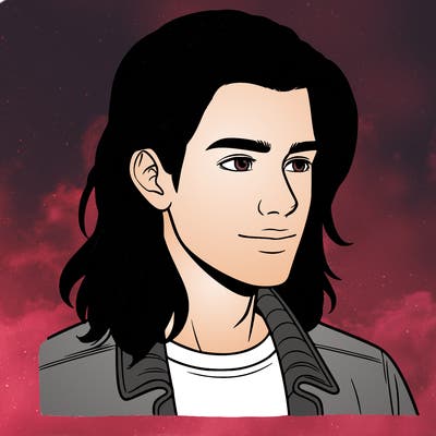 realistic guy with long hair