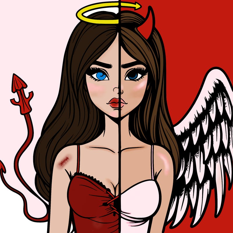 devil vs angel realistic girl