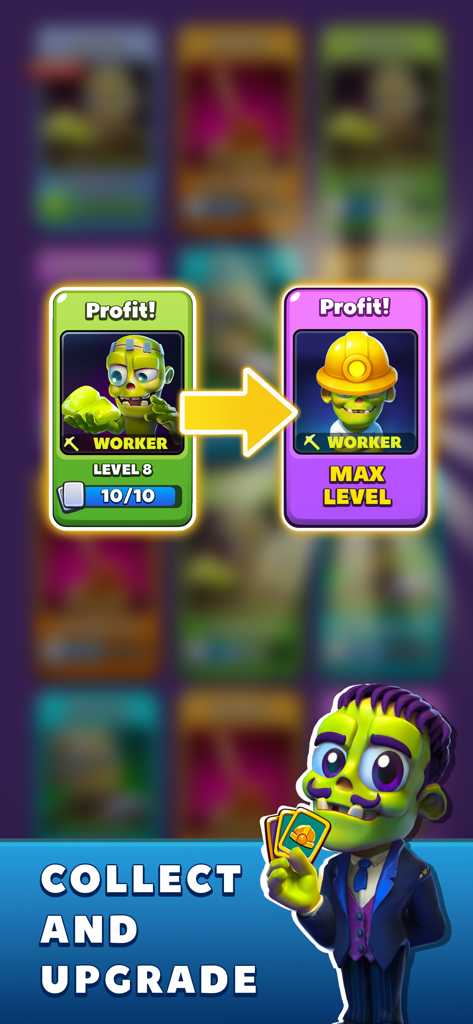 Zombie worker upgrade progression from level 8 to max level