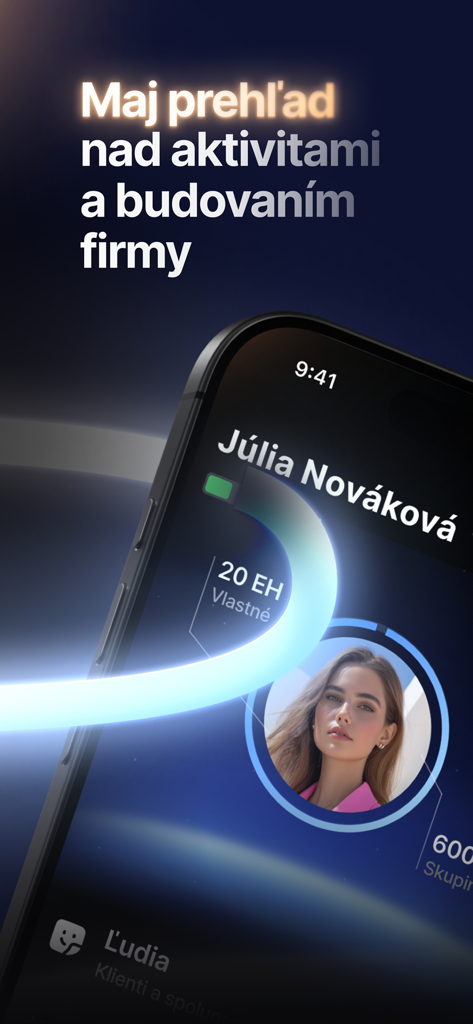 OVB Aero - OVB Aero app screen showing business activity metrics and consultant profile