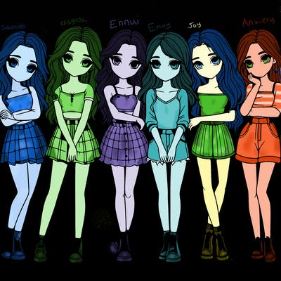 a group of girls realistic