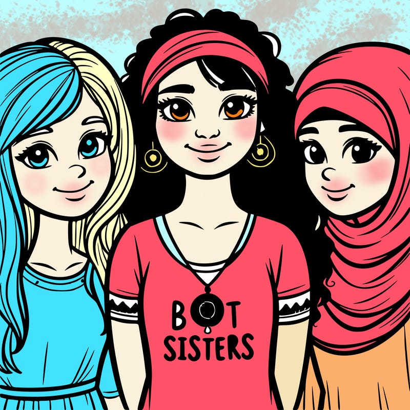 three sisters with a best sisters necklace