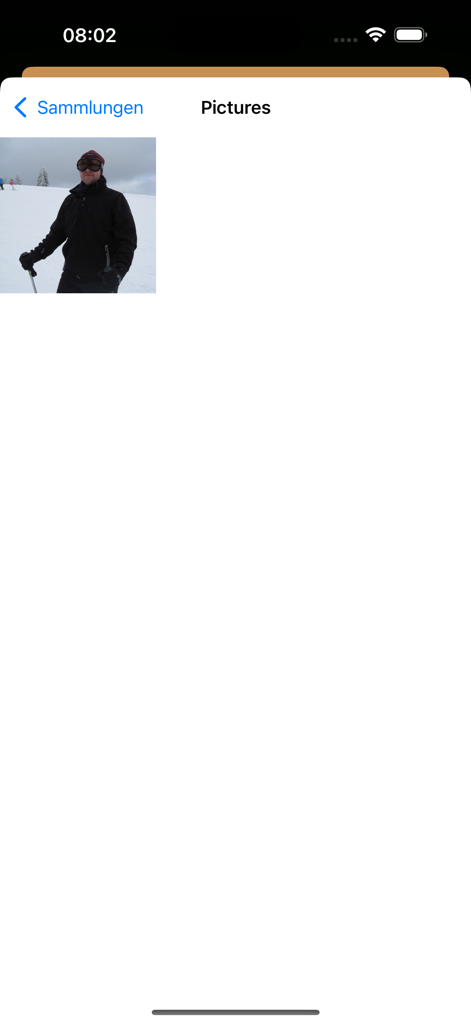 Photo selection screen in the Cut n Convert PNG app showing a gallery with a portrait