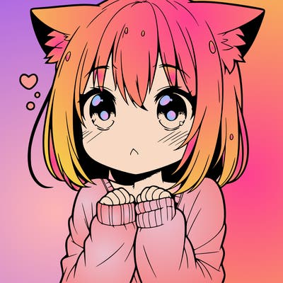 shy anime catgirl