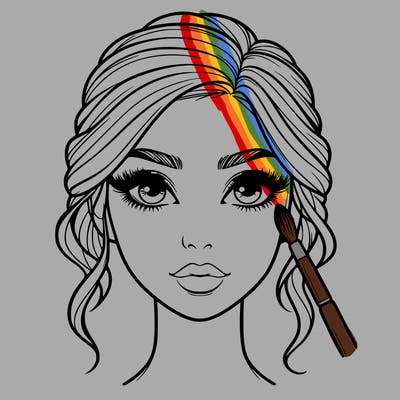 realistic person with makeup