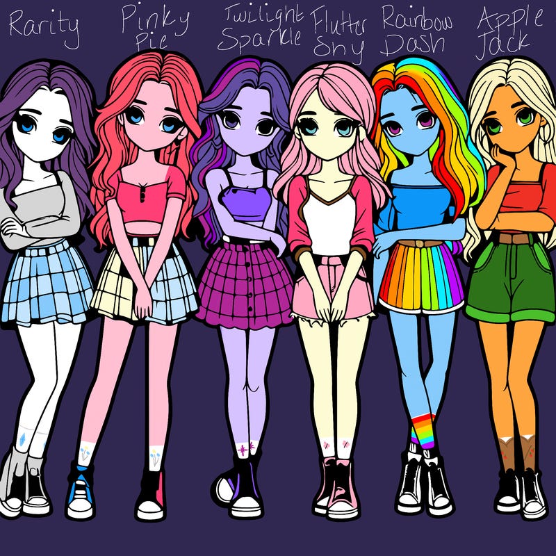 a group of girls realistic