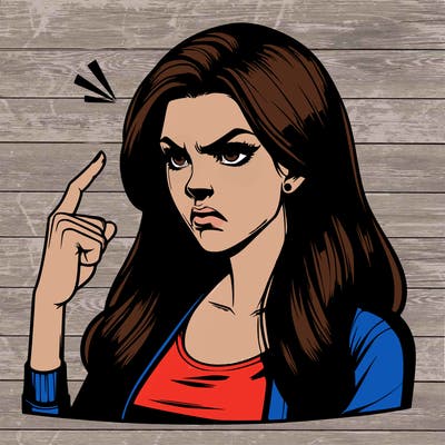 realistic woman angry