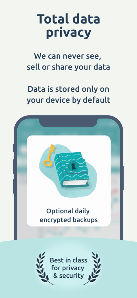 Read Your Body - Read Your Body app interface highlighting total data privacy and local storage security.