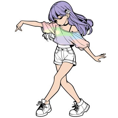 realistic girl danceing
