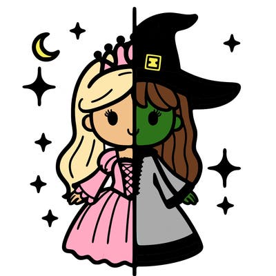 split princess and witch