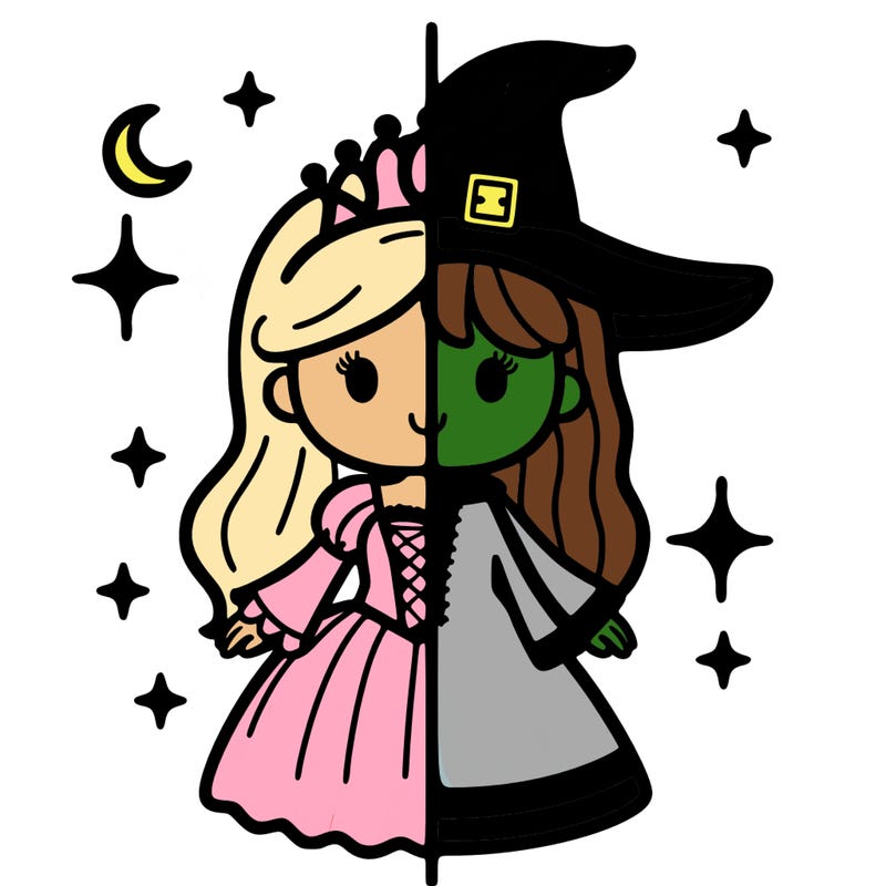 split princess and witch