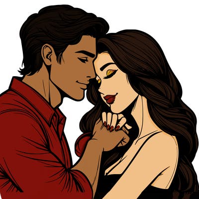 realistic man and woman in love