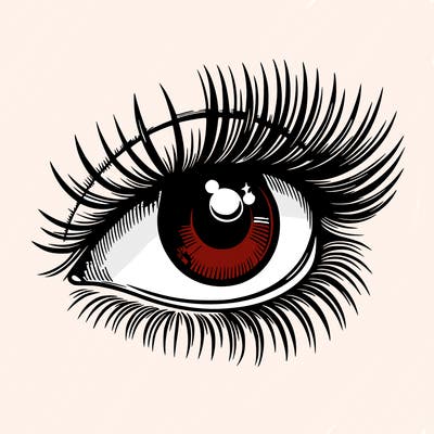realistic eye long eylashes